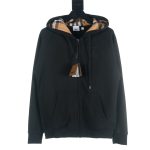 Replica Burberry Letter Graphic Cotton Blend Hooded Top in Black