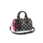 Replica Louis Vuitton Monogram Empreinte Leather Speedy Bandouliere 20 Black