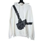 Replica Dior CD Saddlebag PrintedHoodie For Unisex White