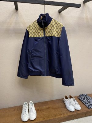 Replica GUCCI 2023-24FW Nylon canvas zip jacket with GG