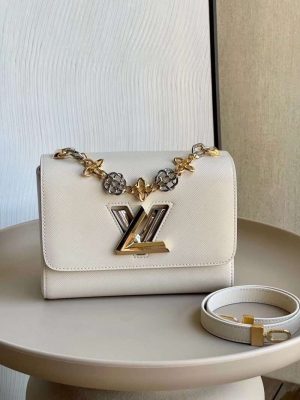 Replica Louis Vuitton Monogram Twist MM Epi Leather Handbags Women’s Bags M22773 White