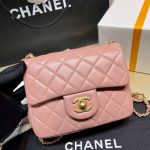 Replica Chanel Lambskin Pearl Mini Flap Bag Pink