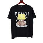 Replica FENDI New Crew Neck T-shirts For Unisex Black and White#NTS149