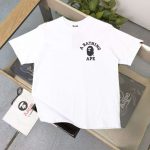 Replica Bape New Crew Neck T-shirts For Unisex Black White Apricot#NTS118