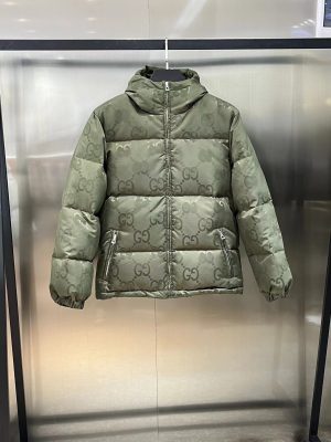 Replica GUCCI Jumbo GG Canvas Down Jacket, Green