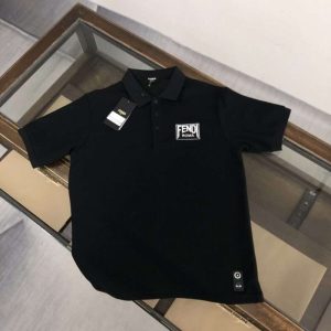 Replica FENDI 2023ss New Polo Shirts For Men  Black White#HT059