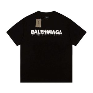 Replica Balenciaga New Crew Neck T-shirts For Unisex Black and White#NTS165