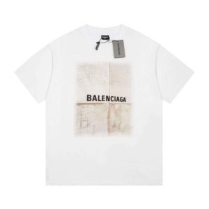 Replica Balenciaga New Crew Neck T-shirts For Unisex Black and White#NTS077