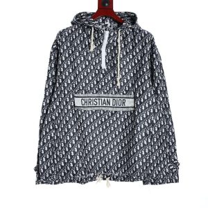Replica Dior Monogram New Half-zip Hooded Jacket For Unisex Streetwear #NTS144